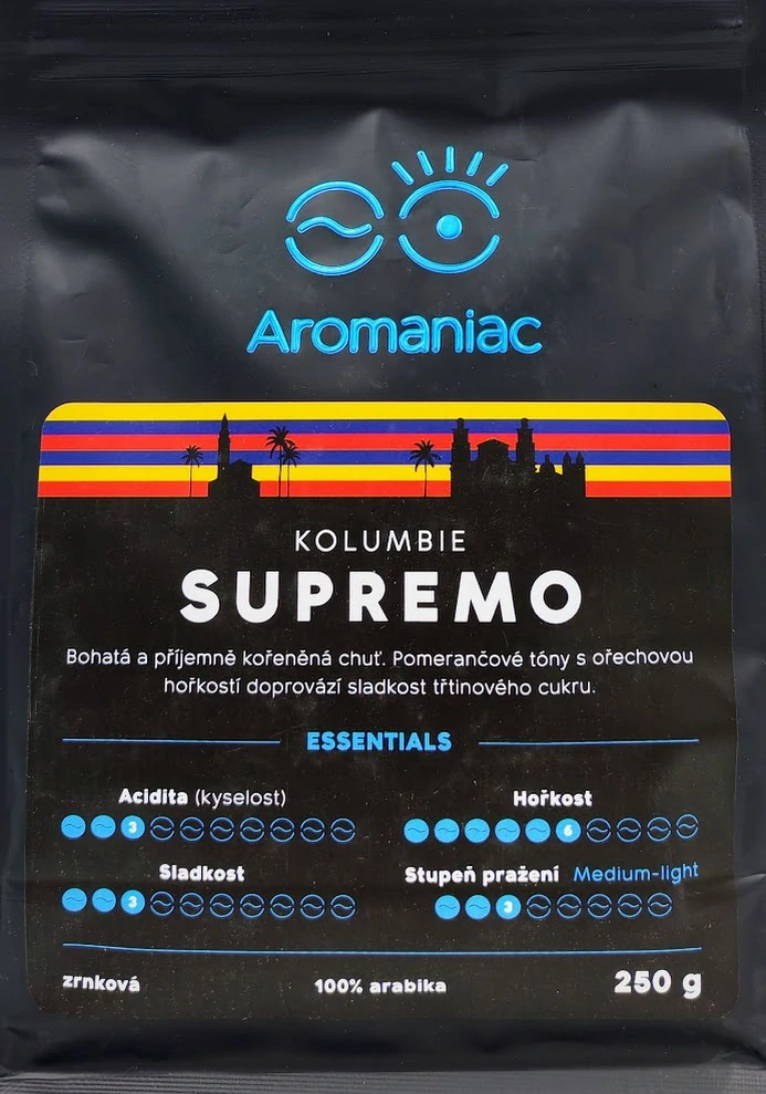 Káva Kolumbie Supremo - zrnková