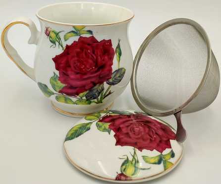 Hrnek na čaj s potiskem růží 420ml 