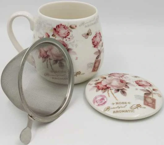 Hrnek na bylinky se sítkem a víčkem - SECESE