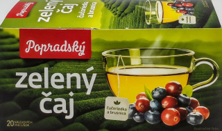 Popradský zelený čaj borůvka a brusinkaa