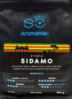 Káva Etiopie Sidamo - zrnková